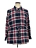 Lane Bryant 100% Rayon Plaid Blue 3/4 Sleeve Button-Down Shirt Size 18 - 20 Plus - photo 1
