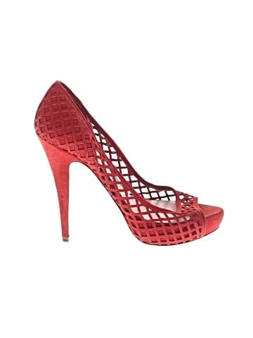 Miu Miu Suede Caged Peep Toe Pumps (view 1)