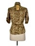 Seductions Animal Print Gold 3/4 Sleeve Blouse Size M - photo 2