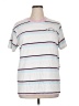 Assorted Brands Stripes White Silver Short Sleeve T-Shirt Size XL - photo 1