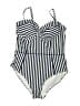 Boden Stripes Blue One Piece Swimsuit Size L - photo 1