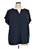 Charter Club 100% Polyester Blue Short Sleeve Blouse Size XL - photo 1