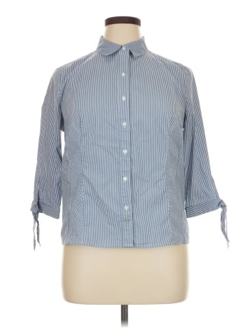 Roz & Ali 3/4 Sleeve Button-Down Shirt (view 1)