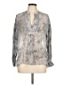 Vince. 100% Silk Gray Long Sleeve Silk Top Size L - photo 1