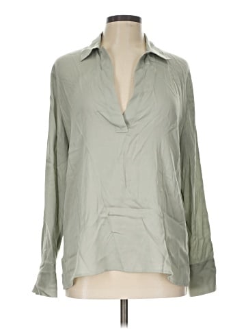 Vince. Long Sleeve Silk Top (view 1)