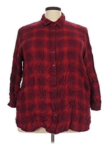 Ava & Viv 3/4 Sleeve Button-Down Shirt (view 1)
