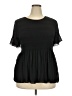 Spense 100% Polyester Black Short Sleeve Blouse Size 2X - photo 1