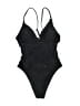 Unbranded Solid Black One Piece Swimsuit Size S - photo 1