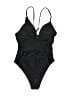 Unbranded Solid Black One Piece Swimsuit Size S - photo 2
