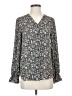 T Tahari 100% Polyester Floral Gray Long Sleeve Blouse Size XS - photo 1