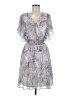 DKNY 100% Polyester Animal Print Silver Cocktail Dress Size 6 - photo 1