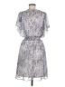 DKNY 100% Polyester Animal Print Silver Cocktail Dress Size 6 - photo 2