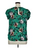 Lily White 100% Polyester Teal Green Short Sleeve Blouse Size XL - photo 2
