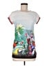 Paul Smith 100% Polyester Graphic Silver Short Sleeve Top Size 8 - photo 1