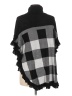 Joseph A. 100% Rayon Checkered-gingham Black Poncho Size M - photo 2