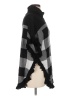 Joseph A. 100% Rayon Checkered-gingham Black Poncho Size M - photo 4