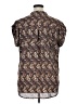 Pleione 100% Polyester Paisley Brown Short Sleeve Blouse Size XL - photo 2