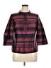 Talbots 100% Silk Stripes Burgundy 3/4 Sleeve Silk Top Size 14 - photo 1