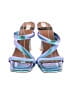 Angel Alarcon 100% Leather Color Block Blue Sandals Size EU 42 - photo 2