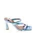 Angel Alarcon 100% Leather Color Block Blue Sandals Size EU 42 - photo 1