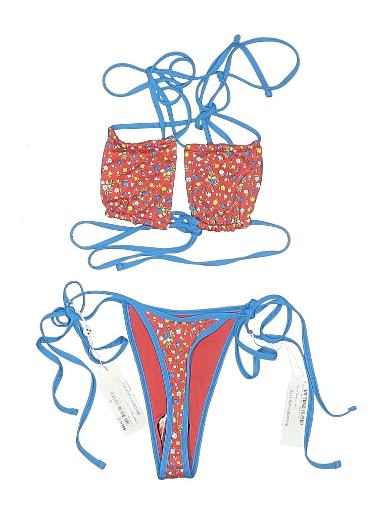 Pre-owned Frankies Bikinis Two Piece Swimsuit In Blue