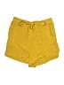 Twik 100% Viscose Solid Yellow Shorts Size L - photo 1