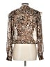Blue Life 100% Polyester Animal Print Brown Long Sleeve Blouse Size L - photo 2