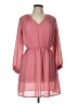 Cals 100% Polyester Solid Pink Casual Dress Size L - photo 1