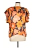 DR2 100% Polyester Orange Short Sleeve Blouse Size L - photo 1