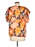 DR2 100% Polyester Orange Short Sleeve Blouse Size L - photo 2