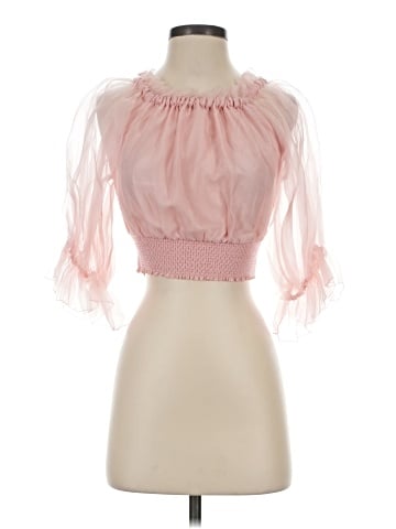 Alice + Olivia Short Sleeve Silk Top (view 1)