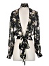 Topshop 100% Polyester Floral Black Long Sleeve Blouse Size 2 - photo 2