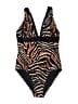 DKNY Animal Print Black One Piece Swimsuit Size 14 - photo 1