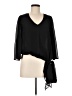 French Connection 100% Polyester Black 3/4 Sleeve Blouse Size 6 - photo 1