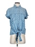 Intro 100% Lyocell Blue Short Sleeve Button-Down Shirt Size S - photo 1