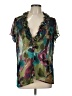Sunny Leigh 100% Polyester Green Short Sleeve Blouse Size L - photo 1
