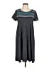 Max Studio Polka Dots Black Teal Casual Dress Size L (estimated) - photo 1
