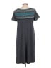 Max Studio Polka Dots Black Teal Casual Dress Size L (estimated) - photo 2