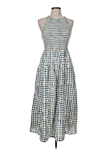 Madewell Halter Tiered Midi Dress in Shibori Print (view 1)