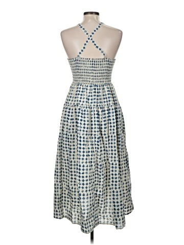 Madewell Halter Tiered Midi Dress in Shibori Print (view 2)