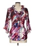 PIANO 100% Polyester Purple 3/4 Sleeve Blouse Size L - photo 1
