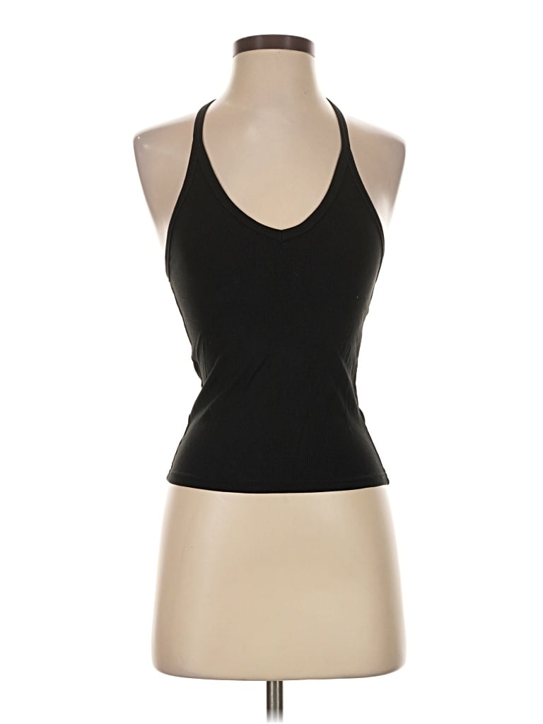 Pre-owned Unbranded Tank Top Black Halter Neckline Tops