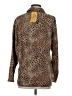 Studio Works Animal Print Brown Long Sleeve Blouse Size S - photo 2