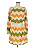 GB 100% Polyester Chevron-herringbone Orange Casual Dress Size M - photo 1