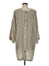 Sunner 100% Silk Print Tan Ivory Casual Dress Size M - photo 2