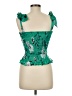 Krisa 100% Polyester Green Sleeveless Blouse Size M - photo 2