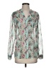 Kut from the Kloth 100% Polyester Floral Teal Long Sleeve Blouse Size S - photo 1