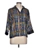 Caviar 100% Polyester Plaid Blue 3/4 Sleeve Blouse Size L - photo 1