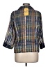 Caviar 100% Polyester Plaid Blue 3/4 Sleeve Blouse Size L - photo 2