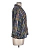 Caviar 100% Polyester Plaid Blue 3/4 Sleeve Blouse Size L - photo 4